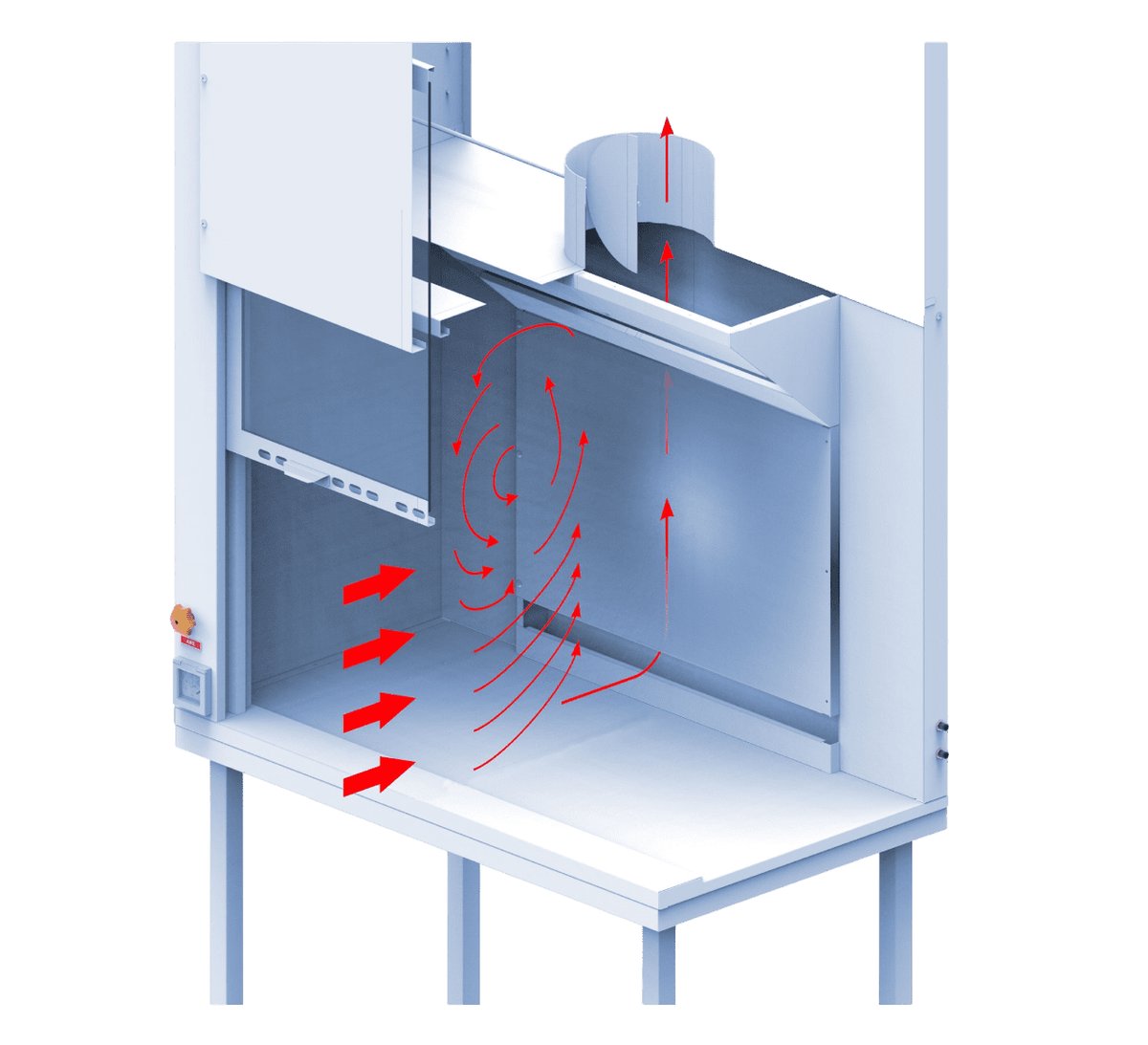 Esquema flujo de aire campana de extracción CPG